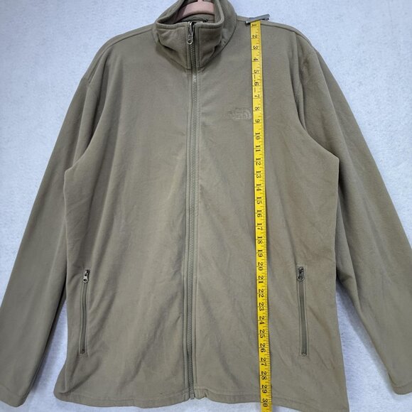 North Face Jacket Mens XL Tan Full Zip TKA 100 Fleece Outdoor Hiking Lightweight - Picture 8 of 11